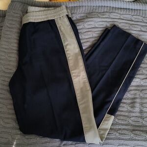 Mens S - Navy w/ green stripe jogger pants